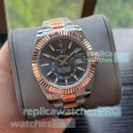 Replica Rolex Sky-Dweller 42 Mingzhu Watches Half Rose Gold Gray Dial